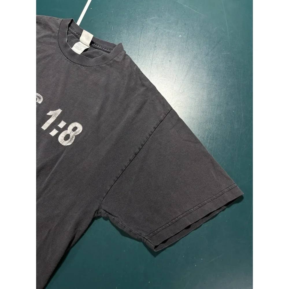 Vintage Acts 1:8 Bible Verse T-Shirt Men's XL Christian Jesus Faded Black 90s